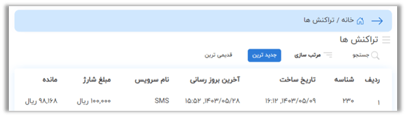 راهنمای پنل کاربری صدرا