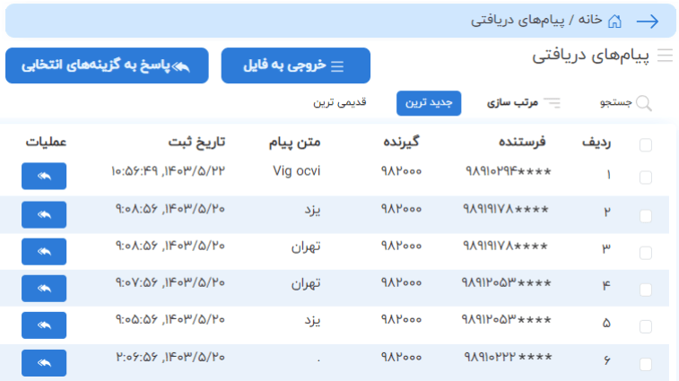 راهنمای پنل کاربری صدرا