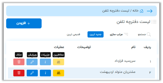 راهنمای پنل کاربری صدرا