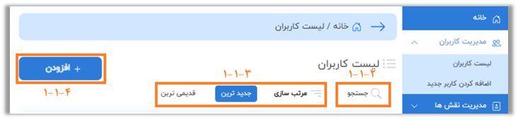 راهنمای پنل کاربری صدرا